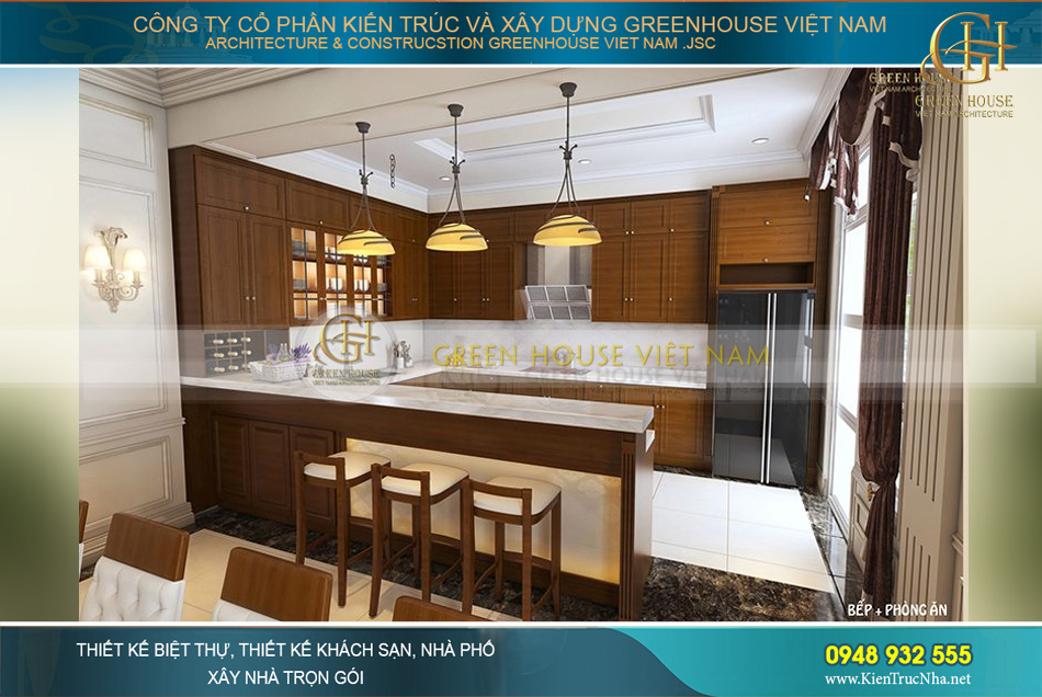 thiết kế biệt thự 3 tầng tân cổ điển