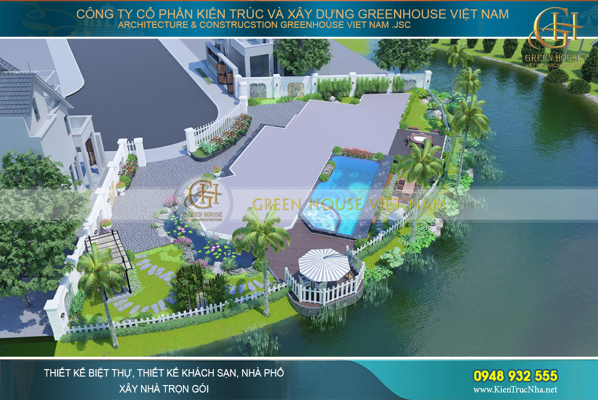 thiết kế biệt thự tân cổ điển 3 tầng tại Vinhomes Hà Nội