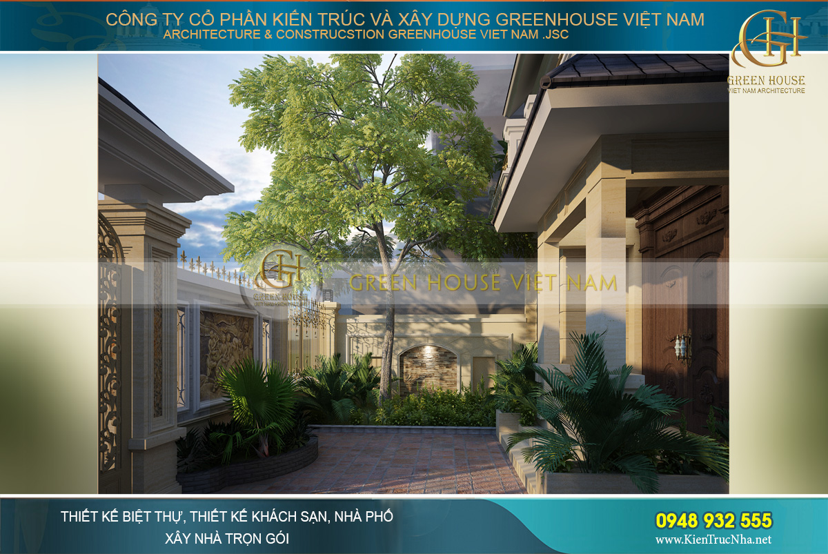 thiết kế biệt thự tân cổ điển 3 tầng tại Hà Nội