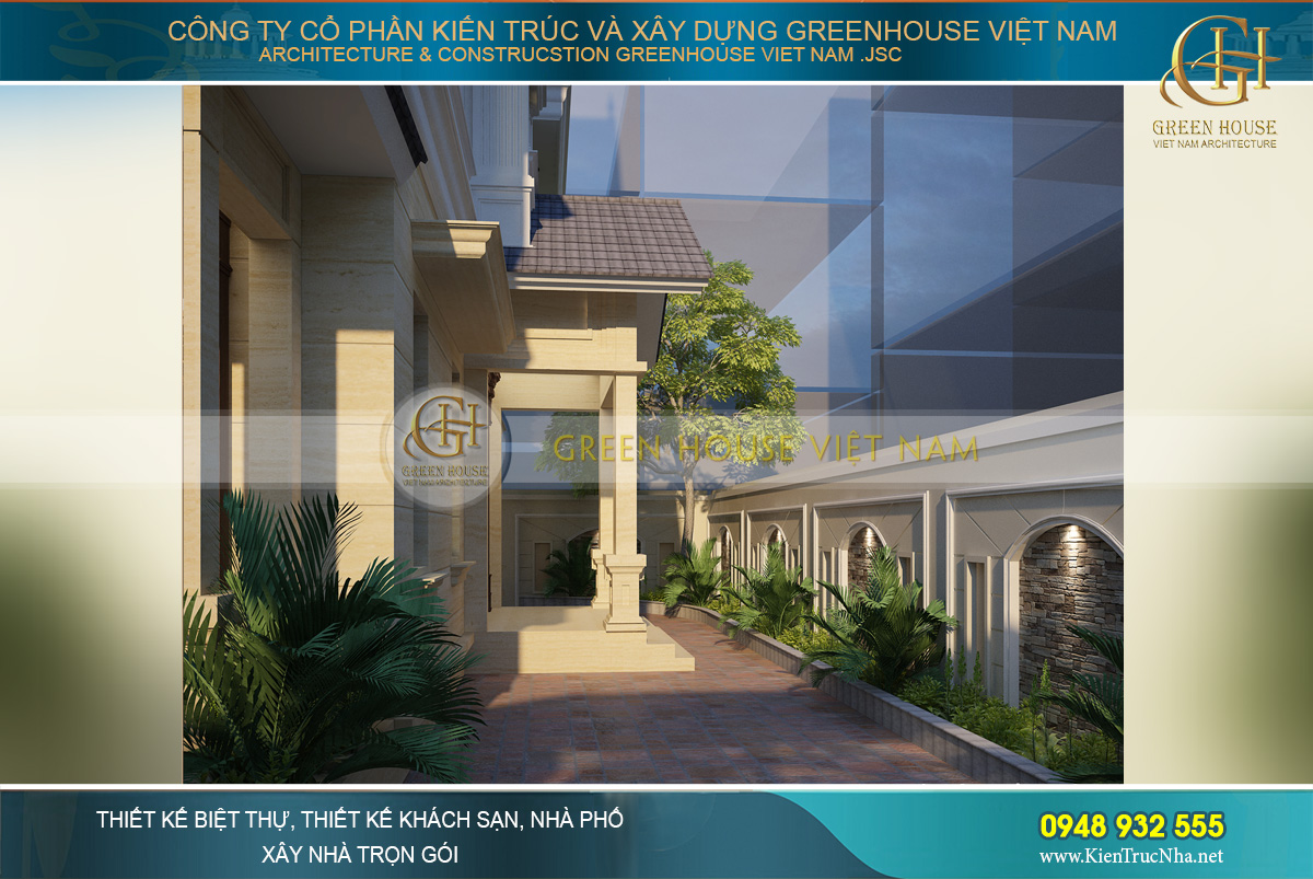 thiết kế biệt thự tân cổ điển 3 tầng tại Hà Nội