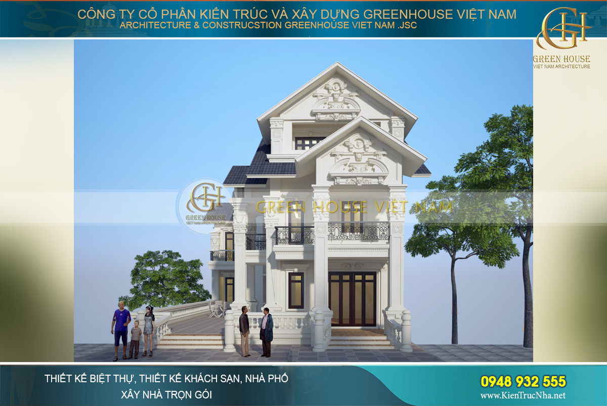 thiết kế biệt thự tân cổ điển tại thái nguyên