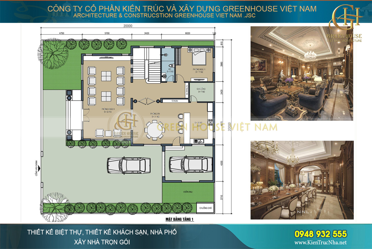 thiết kế biệt thự tân cổ điển 3 tầng Bắc Ninh