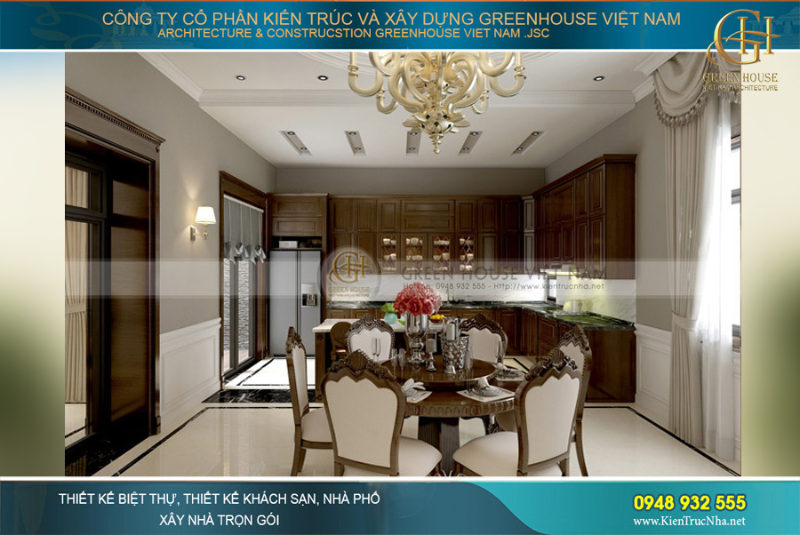 thiết kế nội thất biệt thự tân cổ điển Pháp tại Bắc Giang