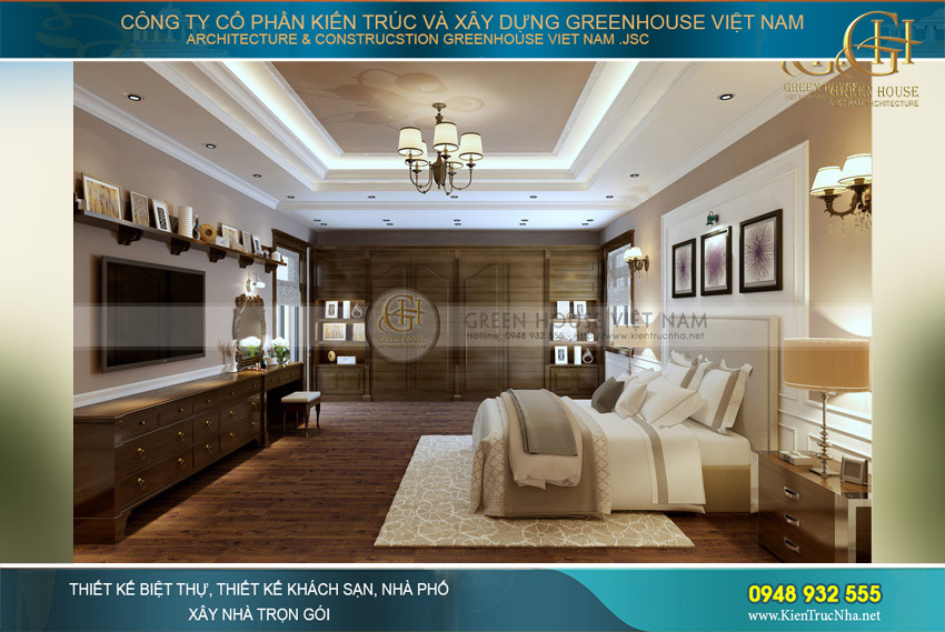 thiết kế nội thất biệt thự tân cổ điển Pháp tại Bắc Giang
