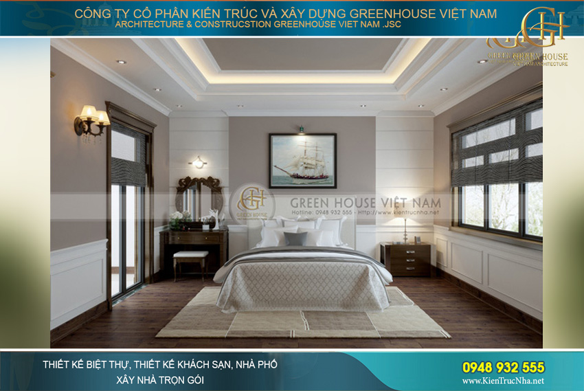 thiết kế nội thất biệt thự tân cổ điển Pháp tại Bắc Giang