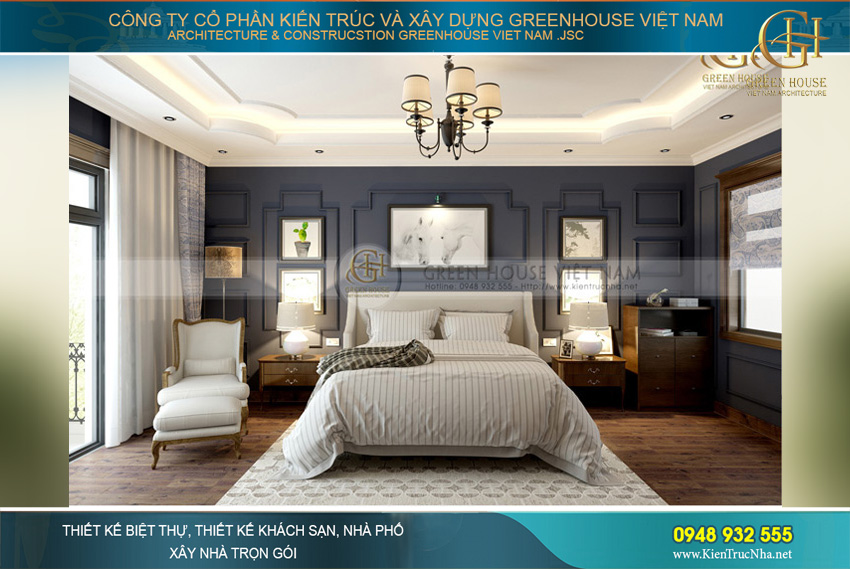 thiết kế nội thất biệt thự tân cổ điển Pháp tại Bắc Giang