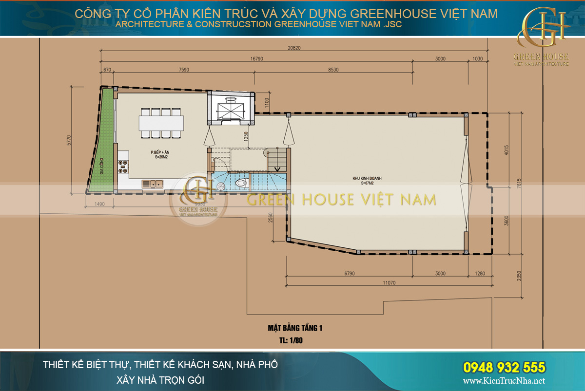 thiết kế biệt thự phố tân cổ điển kết hợp kinh doanh tại Bắc Giang