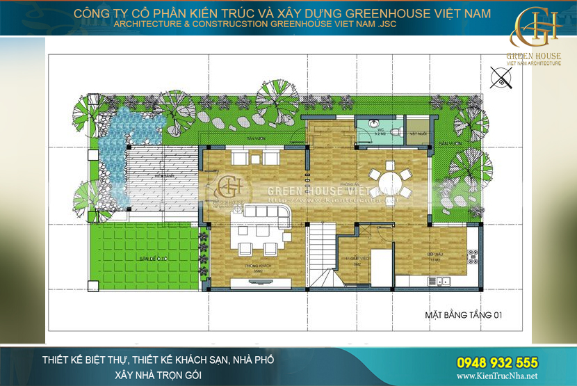 biệt thự 4 tầng hiện đại