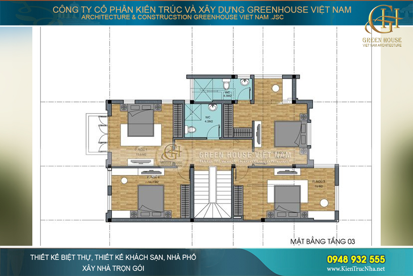 biệt thự 4 tầng hiện đại