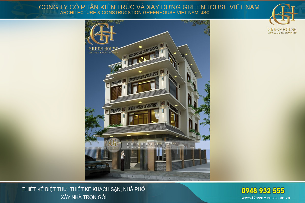 biệt thự phố 4 tầng hiện đại