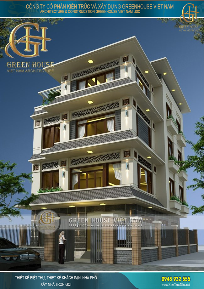 biệt thự phố 4 tầng hiện đại