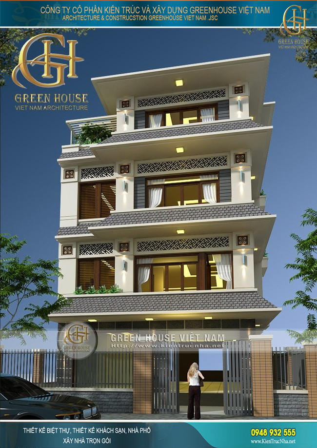 biệt thự phố 4 tầng hiện đại
