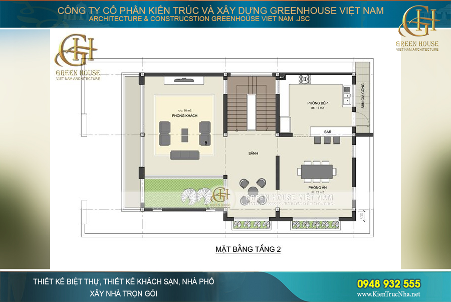 biệt thự phố 4 tầng hiện đại