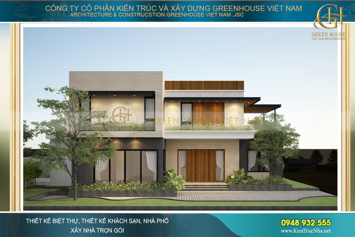 Thiết kế biệt thự 2 tầng phong cách hiện đại, trẻ trung, tinh tế Thiết kế biệt thự 2 tầng phong cách hiện đại, trẻ trung, tinh tế