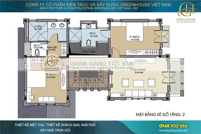 Tại mỗi phòng ngủ đều có khu vực phòng vệ sinh độc lập, riêng biệt cho sinh hoạt cá nhân