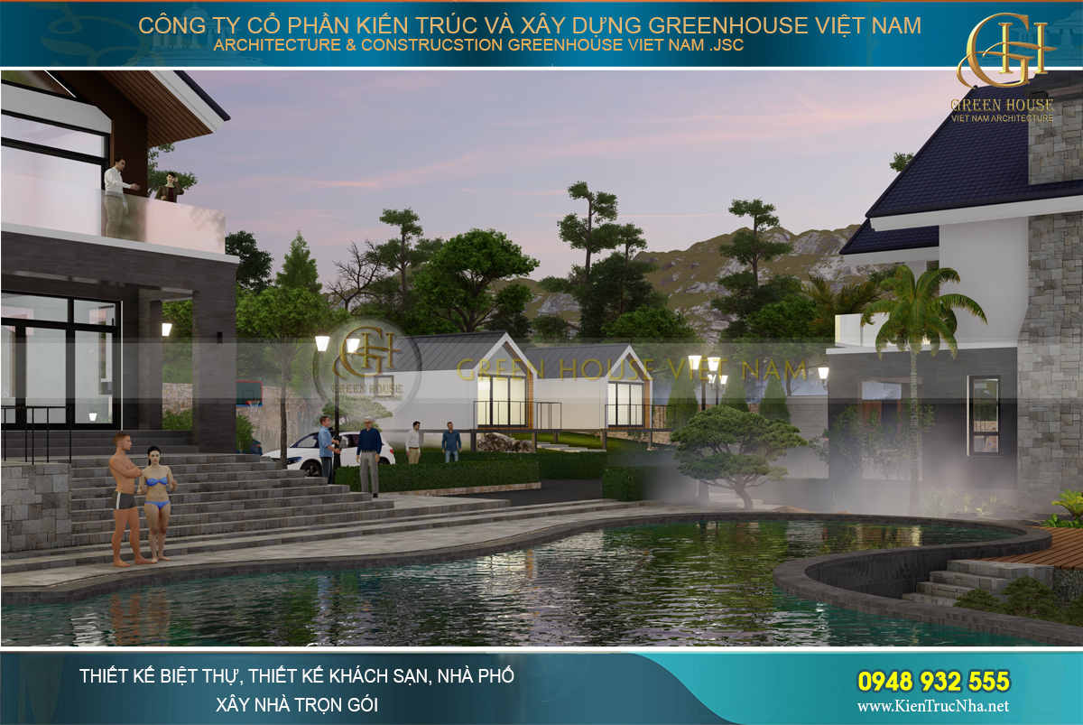 Dự án thiết kế kiến trúc villa nghỉ dưỡng hiện đại, đẹp của Green House Việt Nam