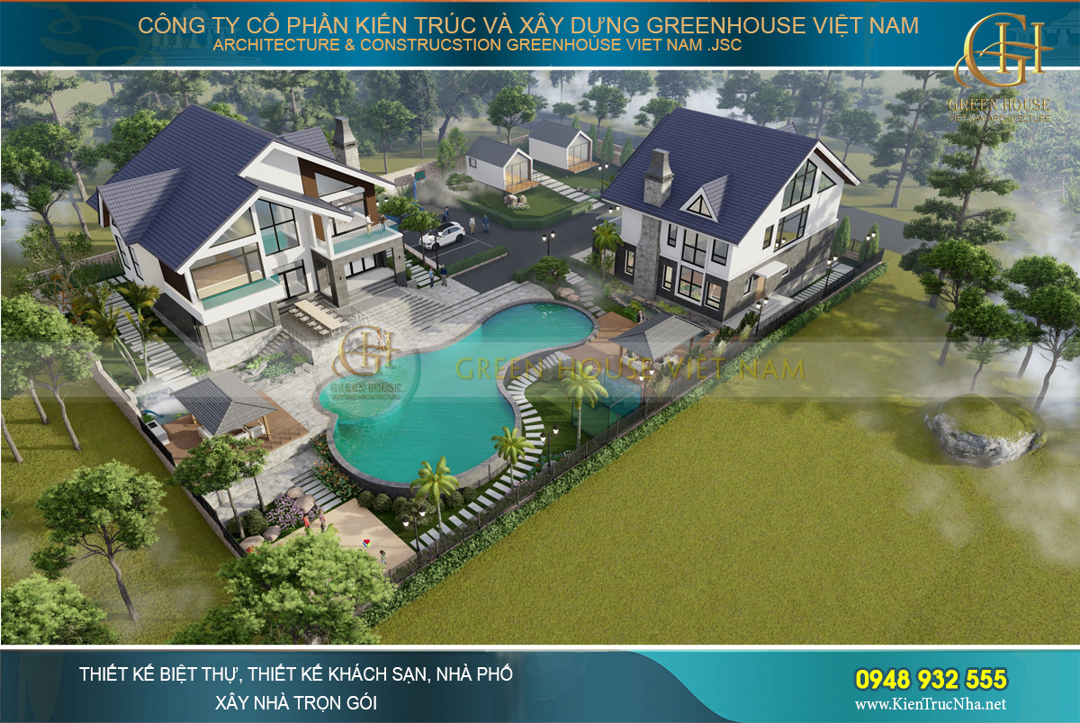 Dự án thiết kế kiến trúc biệt thự nghỉ dưỡng đẹp, hiện đại tại Sóc Sơn