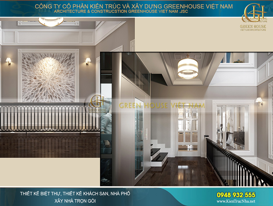 Kính cường lực được lắp đặt tại cửa ra vào và cửa sổ khiến không gian có cảm giác được mở rộng hơn
