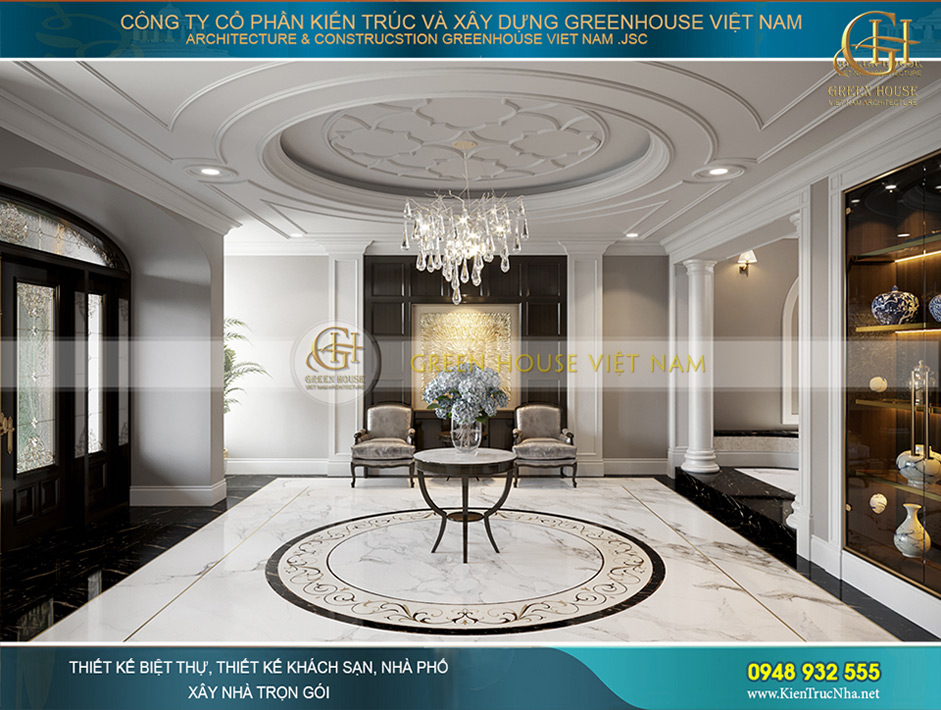 Ghế ngồi và các đồ nội thất trang trí được đặt tại các khu vực không gian còn trống tạo cảm giác không gian nội thất được bài bố sang trọng hơn