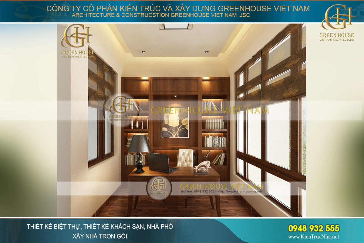 Cải tạo nội thất phòng làm việc với một diện tích hợp lý, cách sắp xếp đồ dùng khoa học