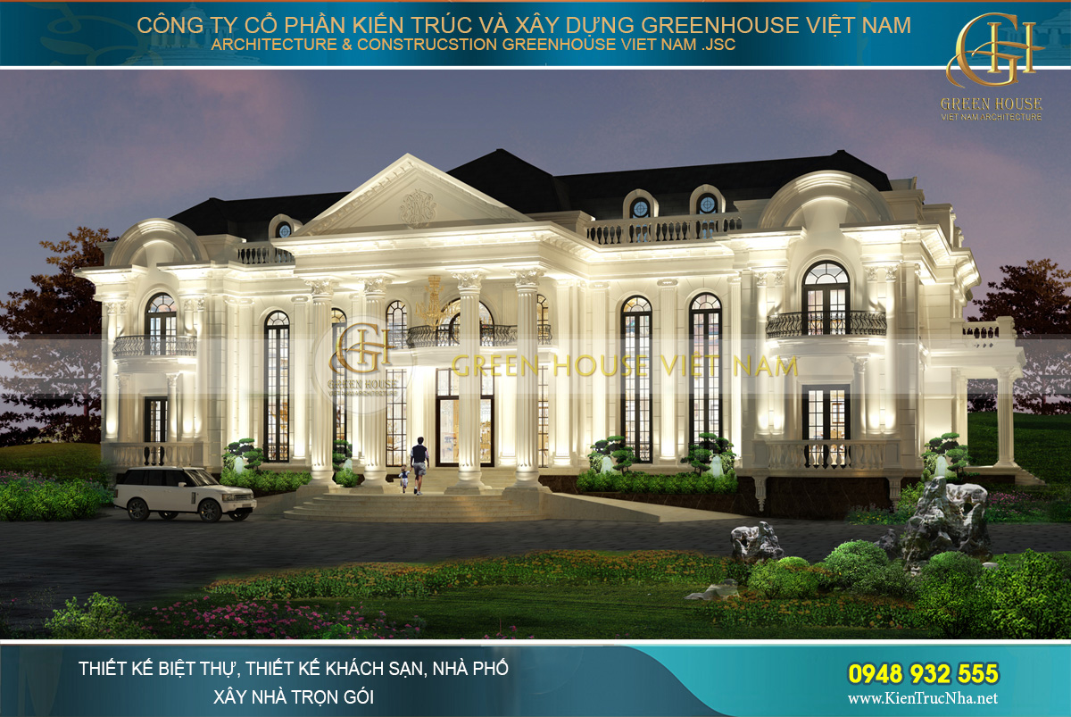 Khi trời tối, ánh đén rực rõ còn khiến dinh thự tân cổ điển trở nên lộng lẫy, tuyệt đẹp hơn