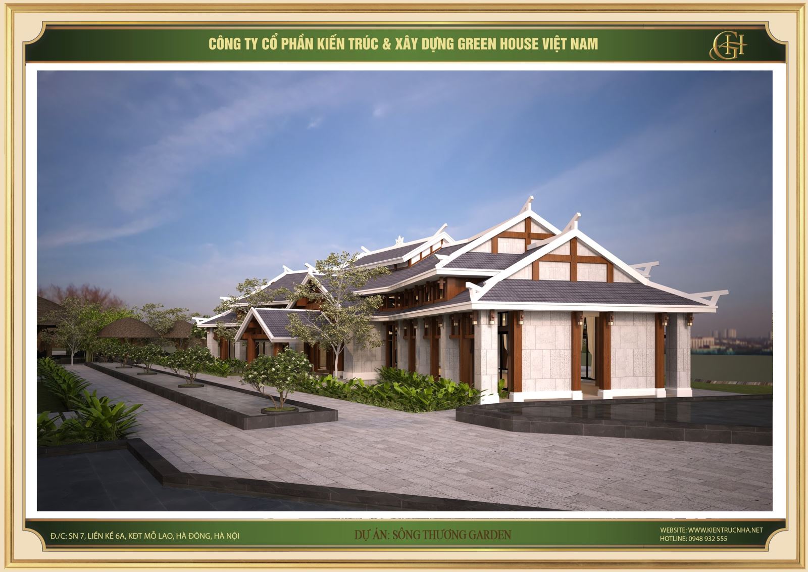 Góc nhìn đằng sau của dự án nhà hàng sông Thương Garden tại Bắc Giang