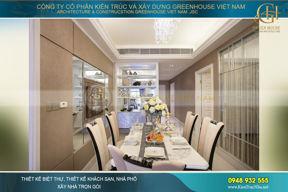 Mẫu phòng bếp hiện đại của biệt thự Vinhomes Riverside