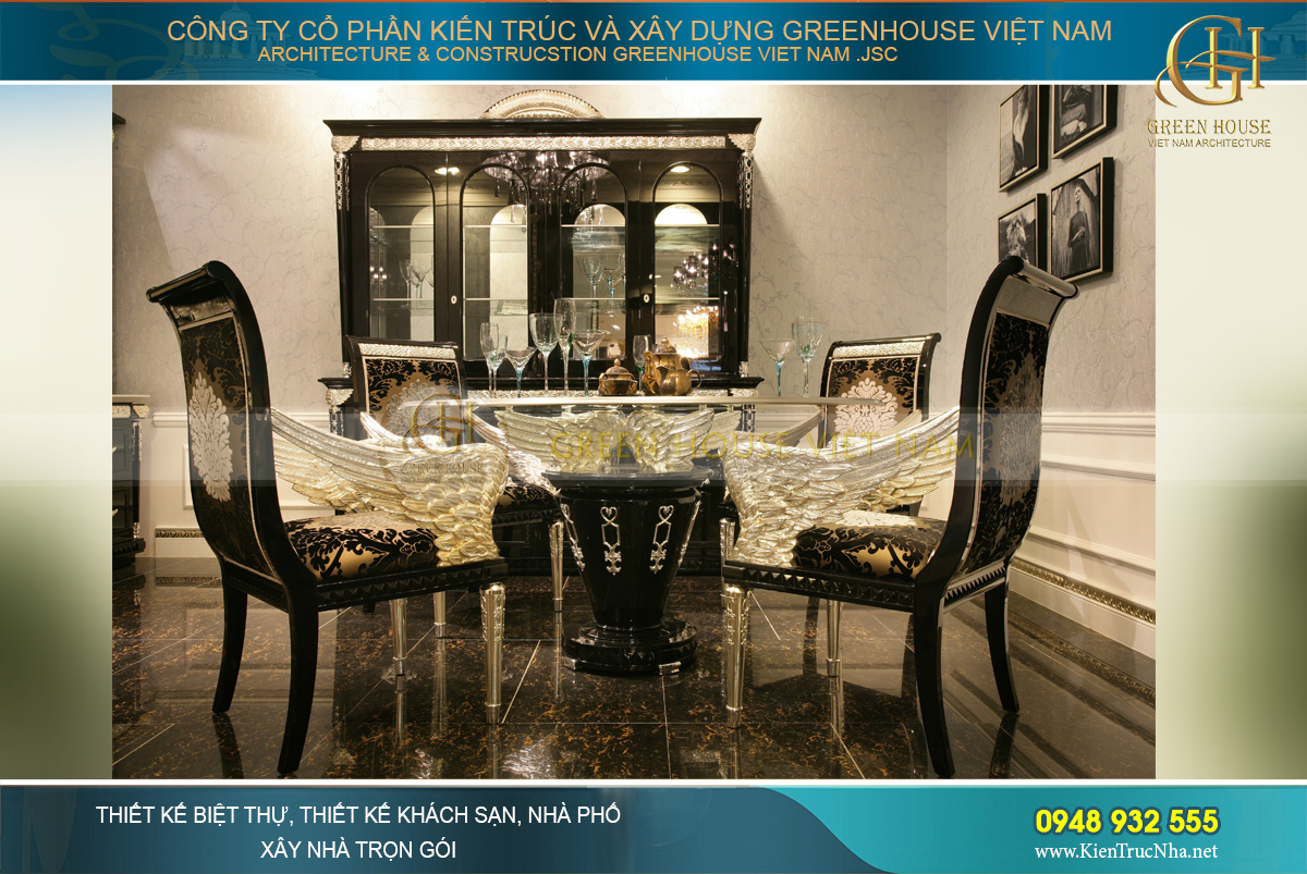 Mẫu phòng bếp sang trọng của biệt thự Vinhomes Riverside