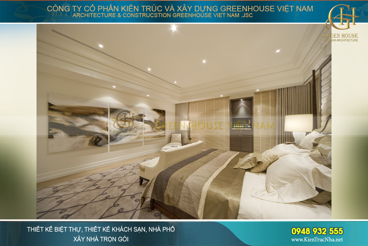 Mẫu phòng ngủ hiện đại của biệt thự Vinhomes Riverside
