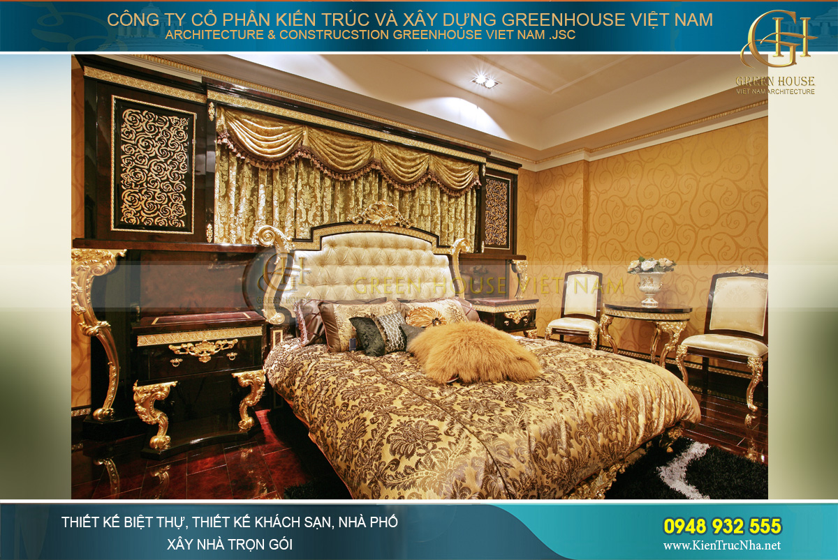 Mẫu phòng ngủ của biệt thự Vinhomes Riverside đẳng cấp