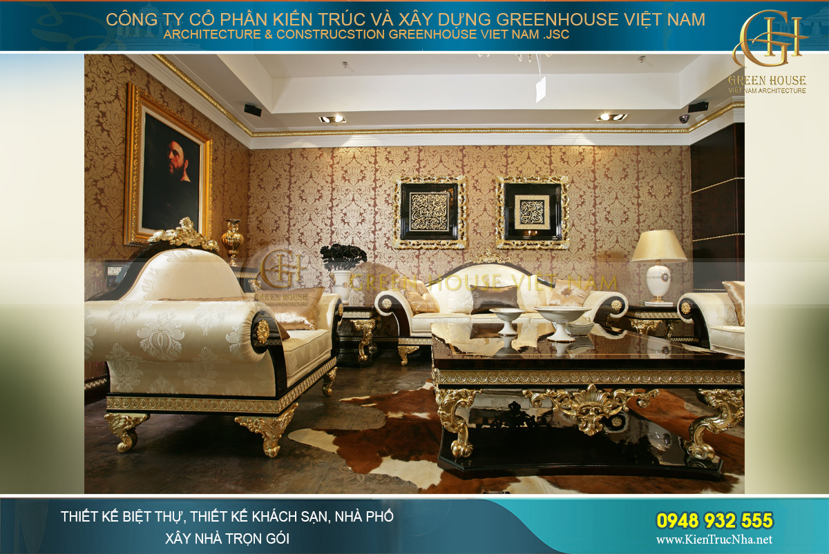 Mẫu phòng khách được thiết kế tỉ mỉ của biệt thự Vinhomes Riverside