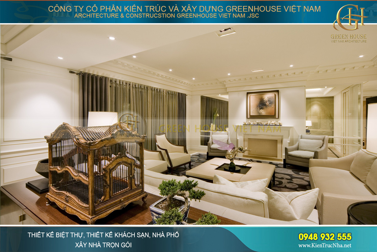 Thiết kế và thi công nội thất biệt thự Vinhomes Riverside đẳng cấp