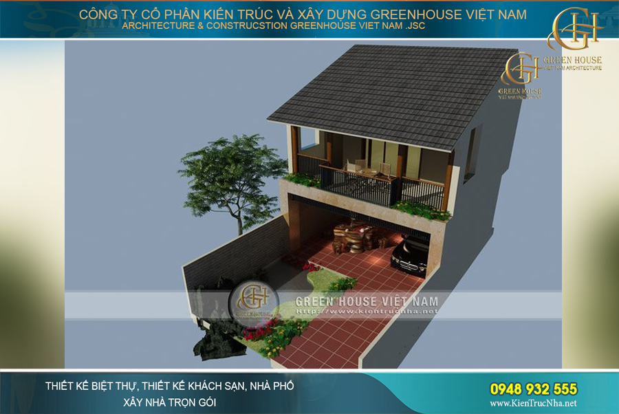 Ngôi nhà 2 tầng được xây dựng theo nét văn hóa truyền thống người Việt