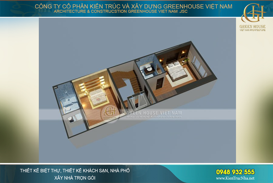 Kiến trúc phòng ngủ hiện đại, nội thất được sắp đặt đảm bảo tiện nghi trong sinh hoạt