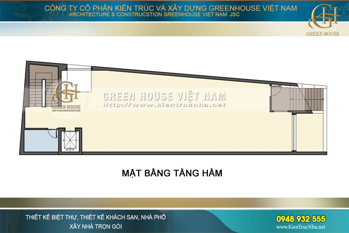Diện tích toàn bộ mặt hầm làm nơi gửi xe của khách hàng và gia đình