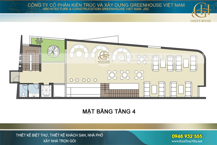 Tầng 4 và tầng 5 là không gian kinh doanh dịch vụ bar, cafe
