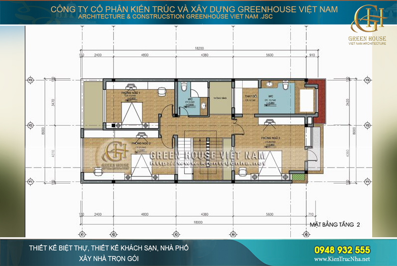 Thiết kế lối thông tầng thông thoáng tại tầng 2 của nhà phố