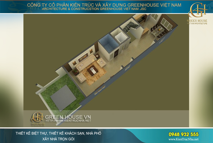 Thiết kế không gian sống tiện nghi và thoải mái với diện tích nhà phố hơn 50m2