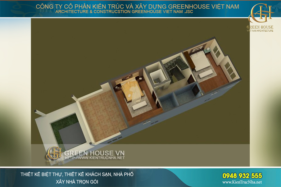 Phòng ngủ chính được thiết kế sang trọng và hiện đại với nội thất gỗ cao cấp