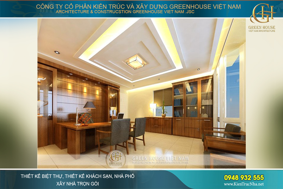 Nội thất gỗ giúp không gian phòng làm việc trở nên đẳng cấp và sang trọng hơn