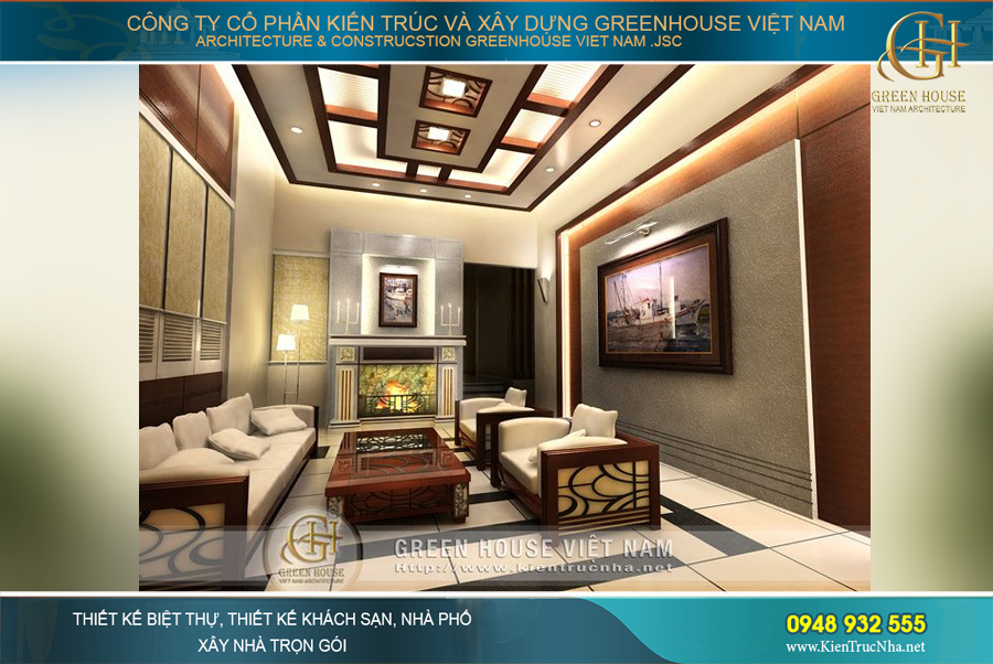 Nội thất phòng khách độc đáo với các chi tiết thiết kế mới lạ đặc biệt phù hợp với thiết kế chung của ngôi nhà ống