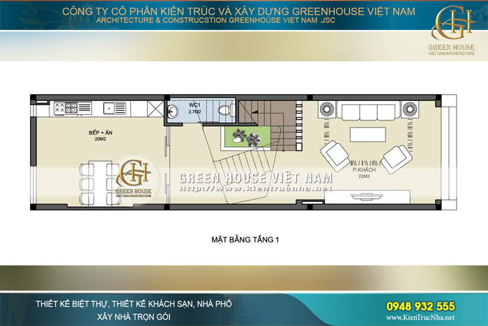 Diện tích các phòng đều được phân chia dựa theo mong muốn của gia chủ
