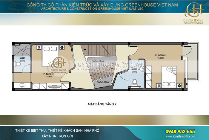 Không gian thông tầng được thiết kế rất thông minh và hợp lý
