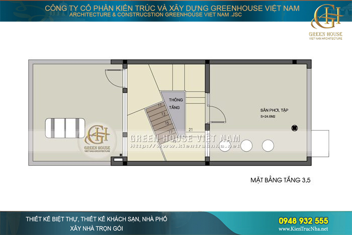 Khu vực sinh hoạt của gia đình được xây dựng và bài trí đầy đủ, khoa học