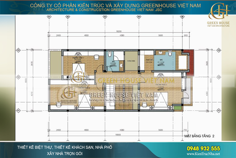 Thiết kế lối thông tầng thông thoáng tại tầng 2 của nhà phố