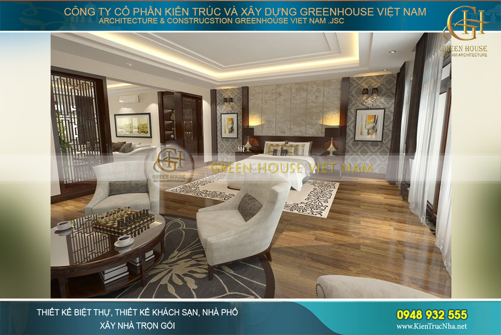 Phòng ngủ với thiết kế mở rộng, đáp ứng nhu cầu thư giãn tuyệt vời cho thành viên sở hữu căn phòng
