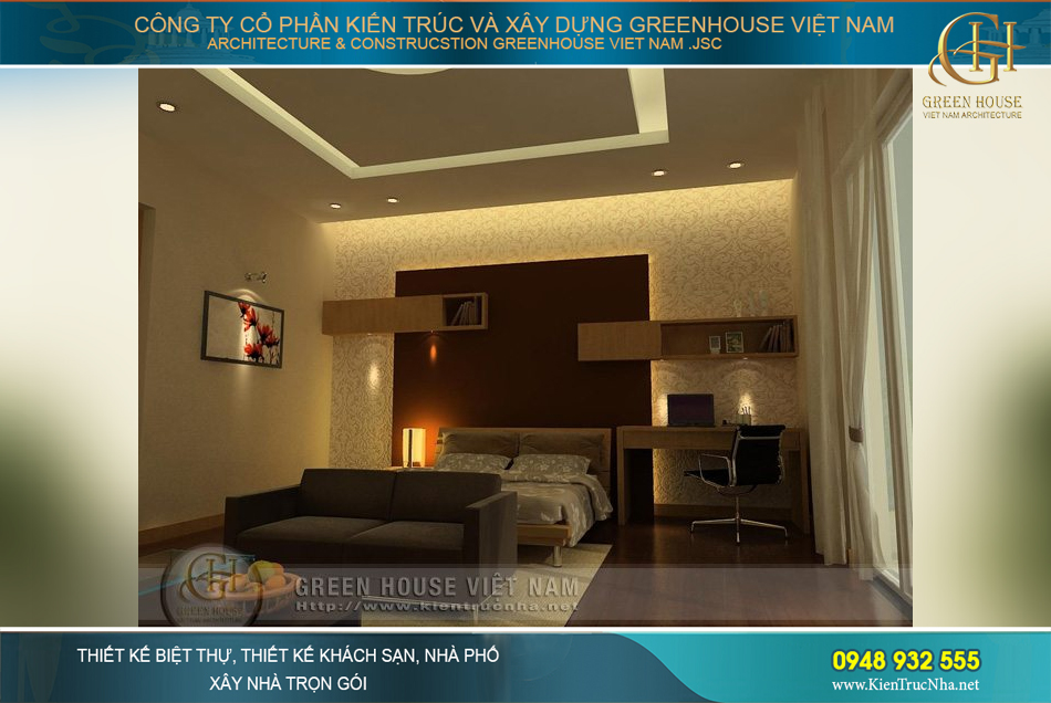 Nội thất gỗ đồng bộ, được các KTS Green House Việt Nam tuyển chọn một cách kĩ lưỡng