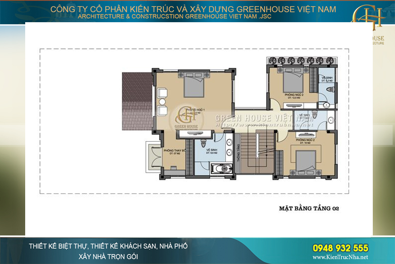 Phòng ngủ được lắp đặt phòng vệ sinh kèm theo đáp ứng được việc sinh hoạt cá nhân mang tính riêng tư của các thành viên