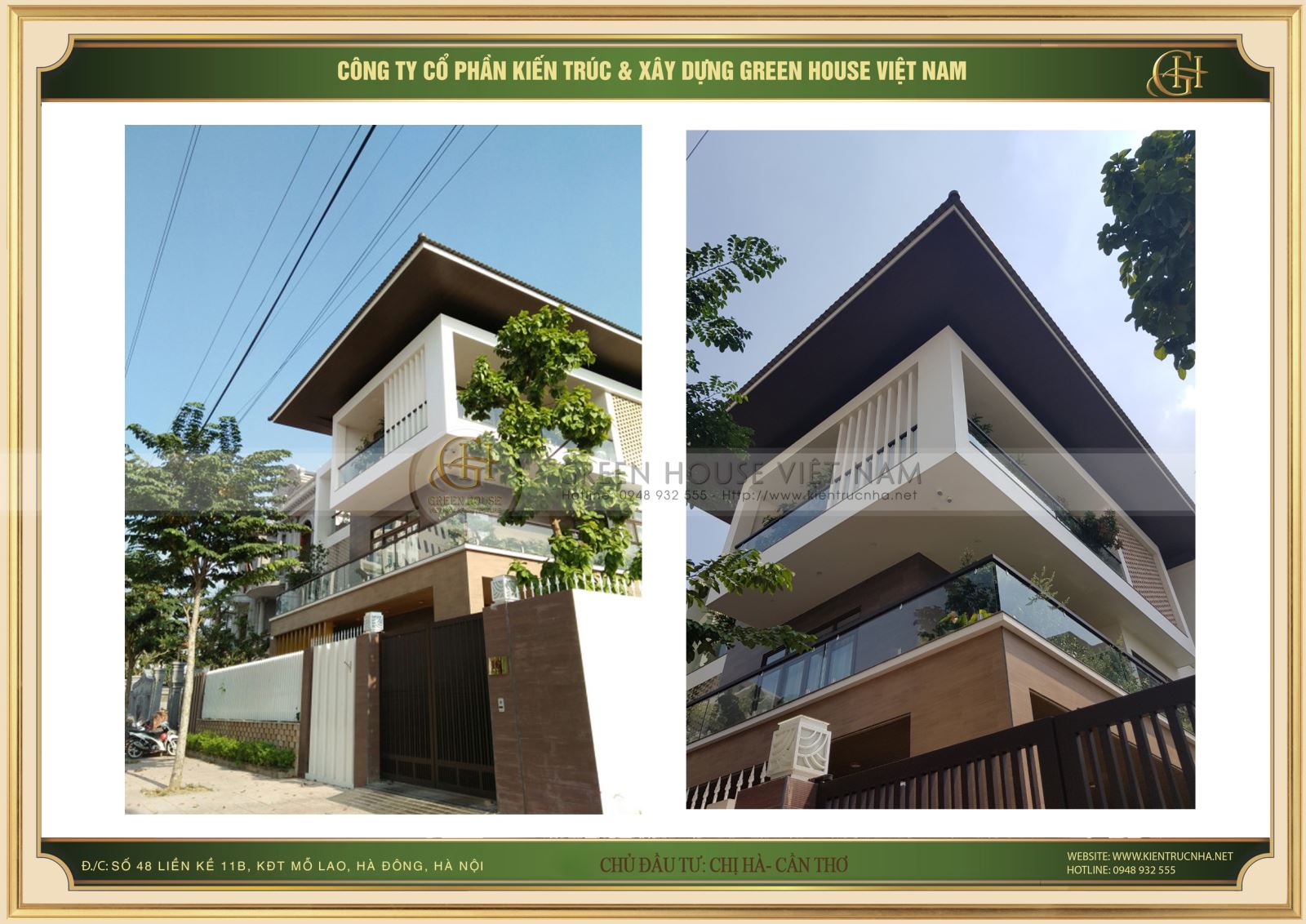 Ảnh thực tế công trình biệt thự gia đình hiện đại