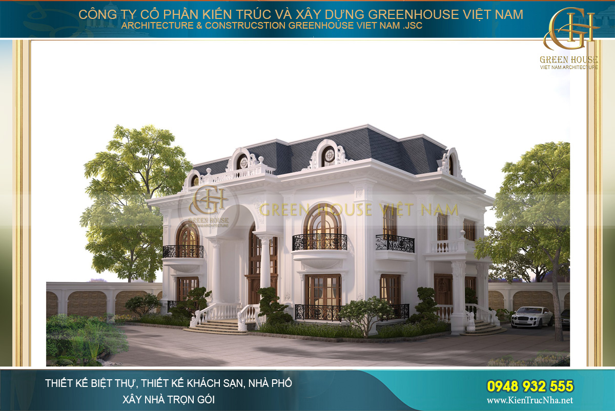 Sử dụng toàn bộ hệ thống cửa gỗ kiên cố chạm khắc hoa văn cổ điển